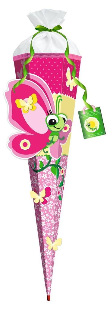 3D Bastelschultüte Schmetterling Lilly 80 cm 6-eckig Produktbild 