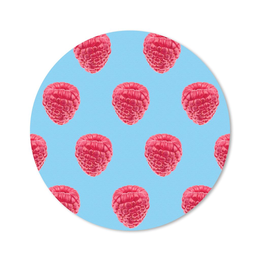 MuchoWow Mauspad Mousepad Himbeere - Rosa - Muster 50x50 cm - Mousepads - Maus Mat - Pad - Mausunterlage - Vinyl