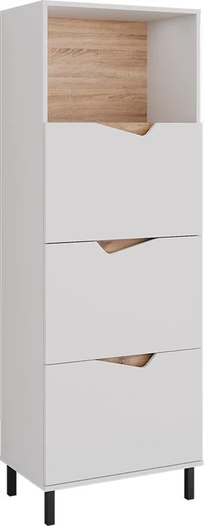 Armoire de rangement haute Vicco Marelle 4 compartiments blanc