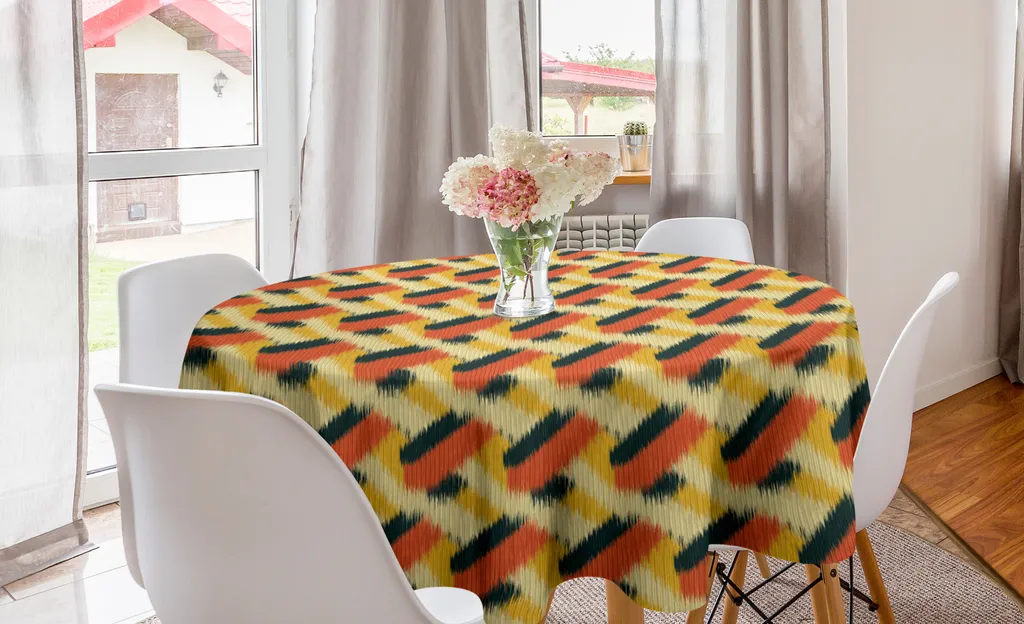 Viaggio in Oriente con la Tovaglia Rotonda Ikat ABAKUHAUS 150cm