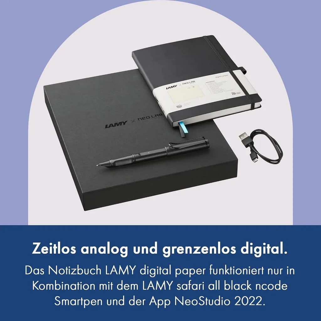 Cahier Intelligent LAMY Safari nCode All Black avec Synchronisation App - 11