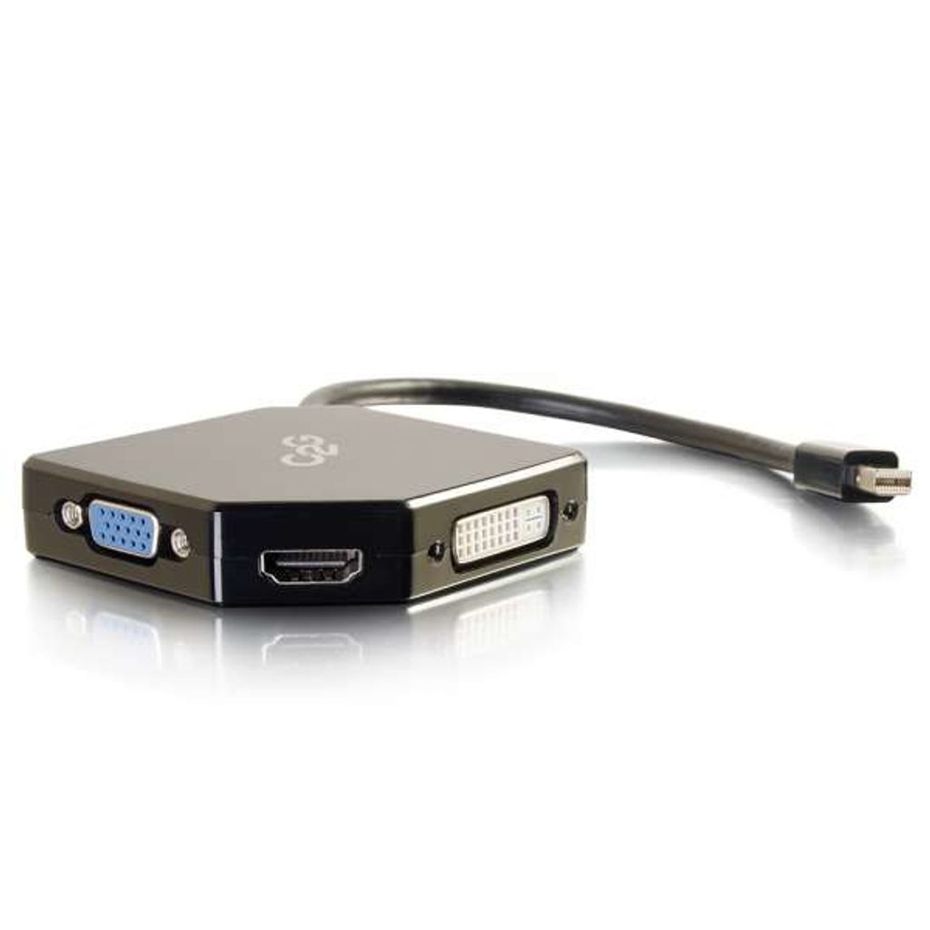 C2G Mini DisplayPort to HDMI, VGA, or DVI Adapter Converter - Videokonverter - DVI, HDMI, VGA - DVI, HDMI, VGA - Schwarz