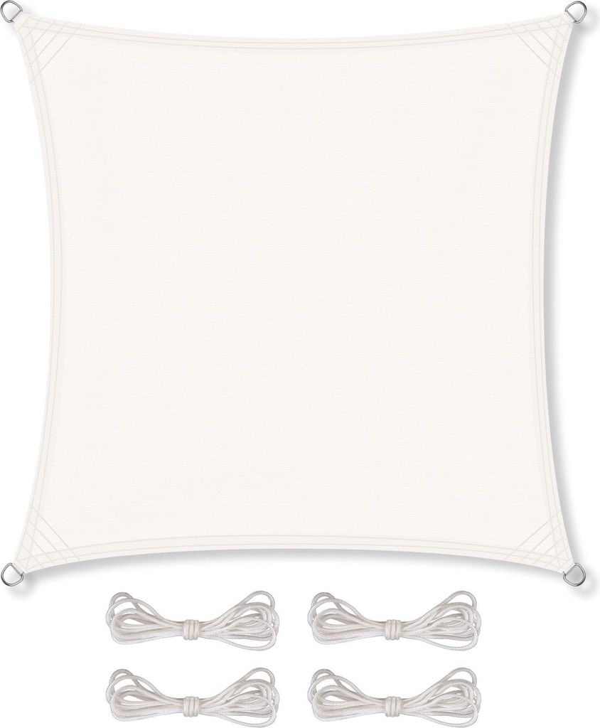 Sonnensegel PES Quadrat 3x3 weiß Polyester 160g/m²