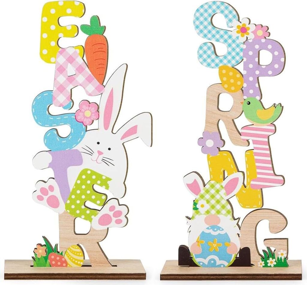Ostern dekorative hölzerne Tischplatten 18cm 2pcs