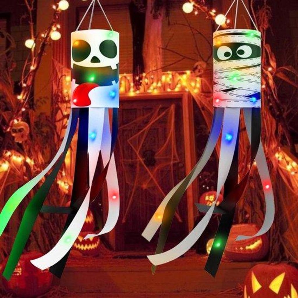 Halloween-Beleuchtung für Tür, Garten und Fenster mit Lichteffekt und Spukdesign