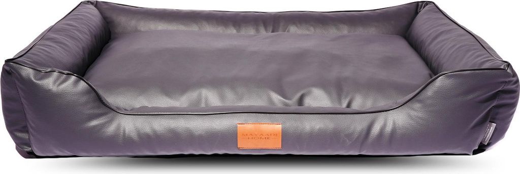 Hundebett Bobby Kunstleder Hundesofa Schlafplatz Hundekorb Hundesofa Hundekorb Dunkelgrau M (105x75x20 cm)