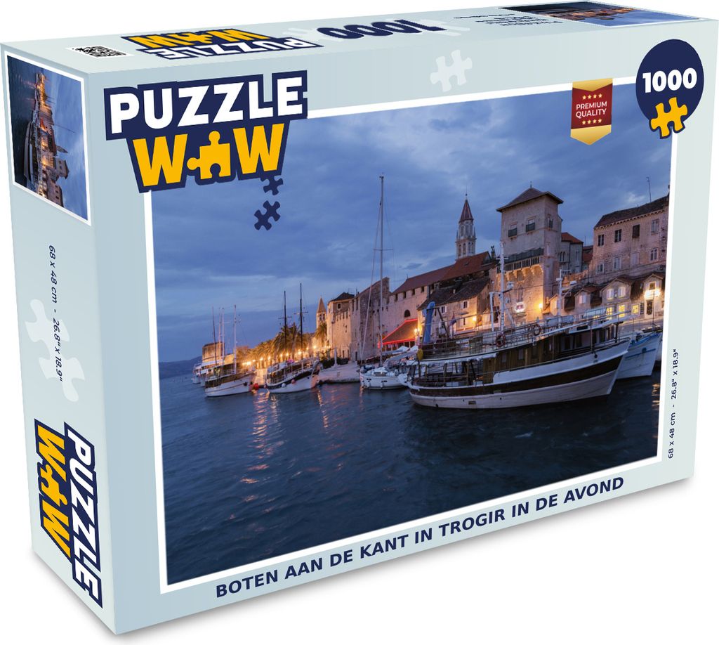 MuchoWow Puzzle 1000 Teile Boote am Ufer in Trogir am Abend - Erwachsene - Rätsel