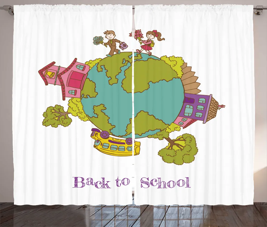 Rideau scolaire ABAKUHAUS multicouleur à boucles pour salon 280x225 cm