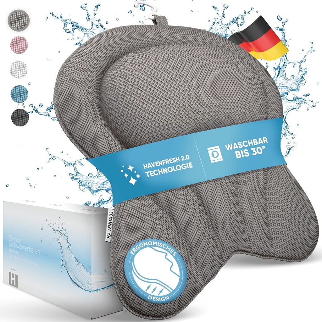 XXL Premium Badewannenkissen grau | NEU zusätzliche Polster Produktbild 