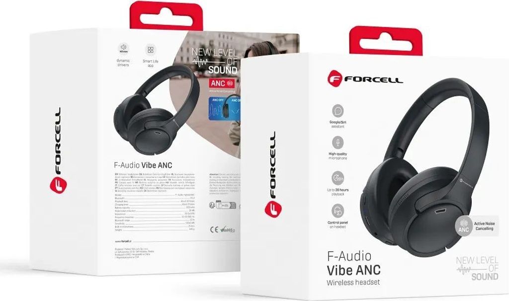 Forcell F-Audio, Kabellos, 20 - 20000 Hz, Anrufe/Musik, Kopfhörer, Schwarz