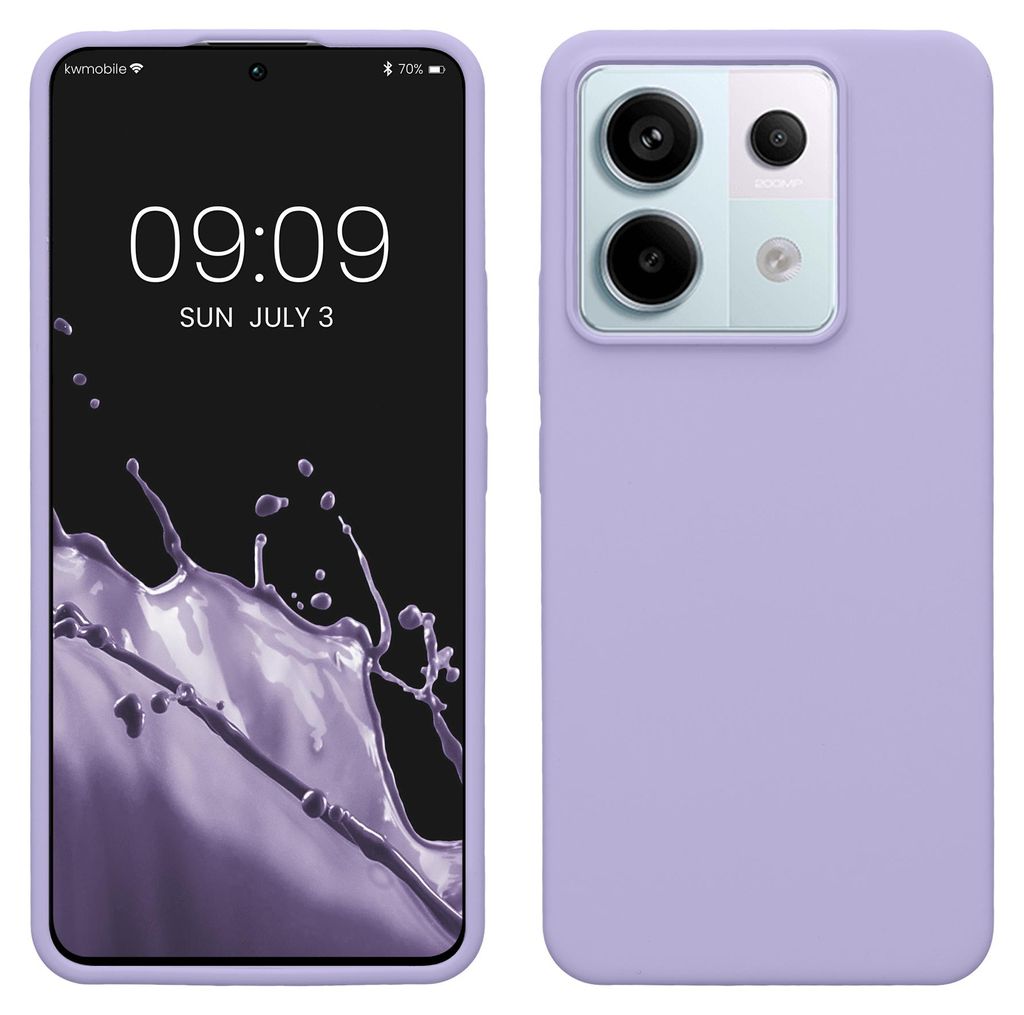 kwmobile Handyhülle für Xiaomi Redmi Note 13 Pro 5G / Poco X6 5G Hülle - Case Silikon - Kabelloses Laden - Schutzhülle Cover in Lavendel