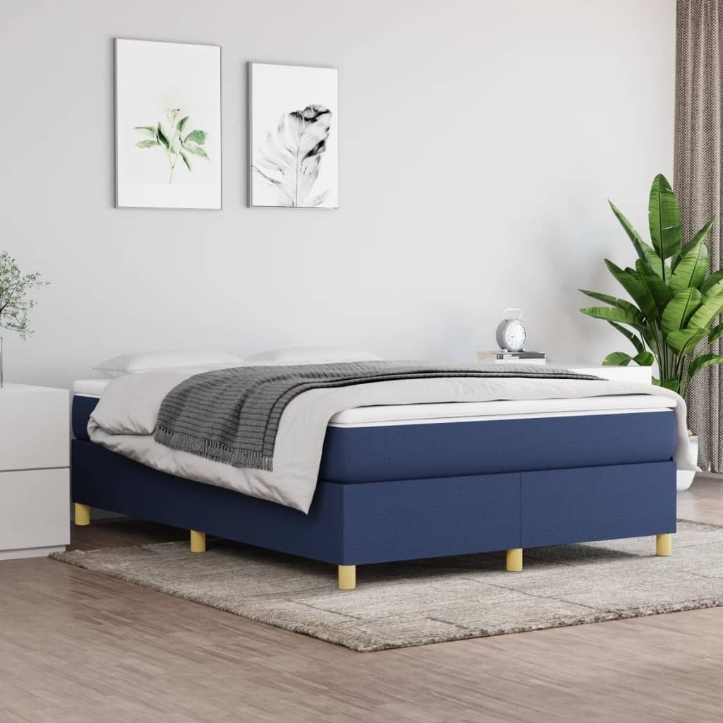 "Rabatt" Boxspring-Bettrahmen 2 Personen - Schlafzimmerbett - Blau 140x200 cm Stoff - Klassische Betten CC4594