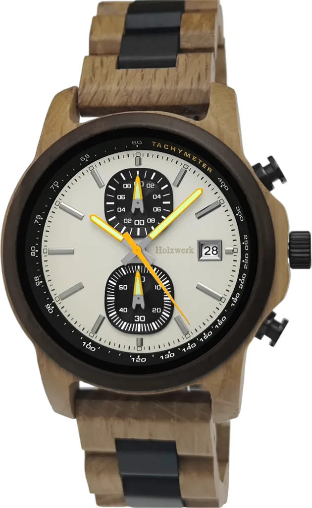 Montre Chronographe Bois avec Tachymètre pour Homme Design SUDERBURG