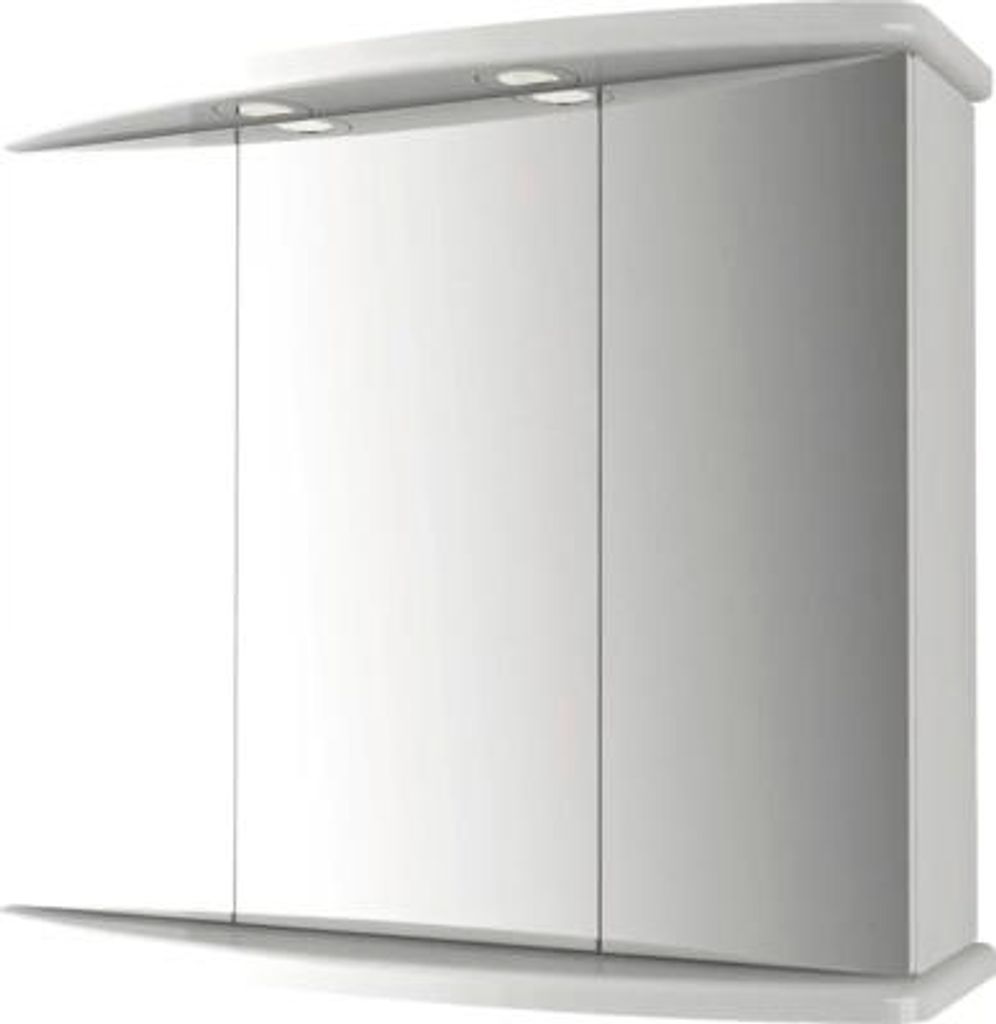 Spiegelschrank 3-türig 77x65,5cm weiß Produktbild 