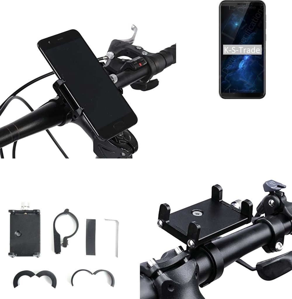 K-S-Trade Handyhalterung für das Fahrrad kompatibel mit Cubot J5 Halter Lenkstange Fahrradhalterung Motorrad Bike Mount Befestigung Smartphone Handy