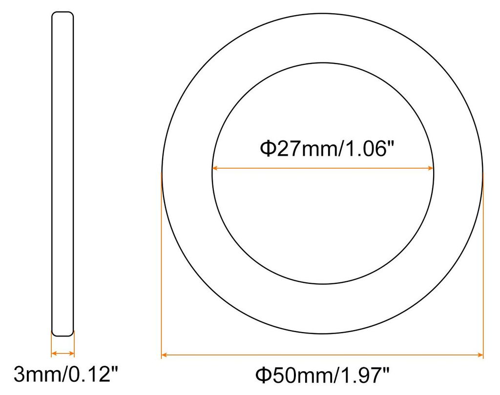 M27 Unterlegscheibe, 3 Stš¹ck Messing Ring Unterlegscheiben 50mm OD 3mm dick Metall Dichtungsring fš¹r Schrauben Bolzen Muttern