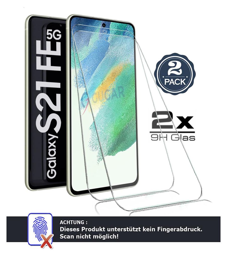 2x Samsung Galaxy S21 FE 5G - Panzerglas Vollkleber Produktbild 