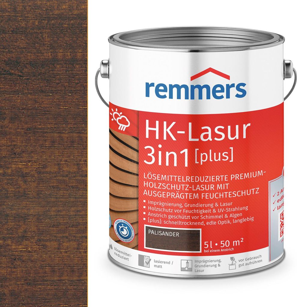 Remmers HK-Lasur 3in1 (plus) 5 L Eimer Palisander RC-720 Immagine del prodotto 
