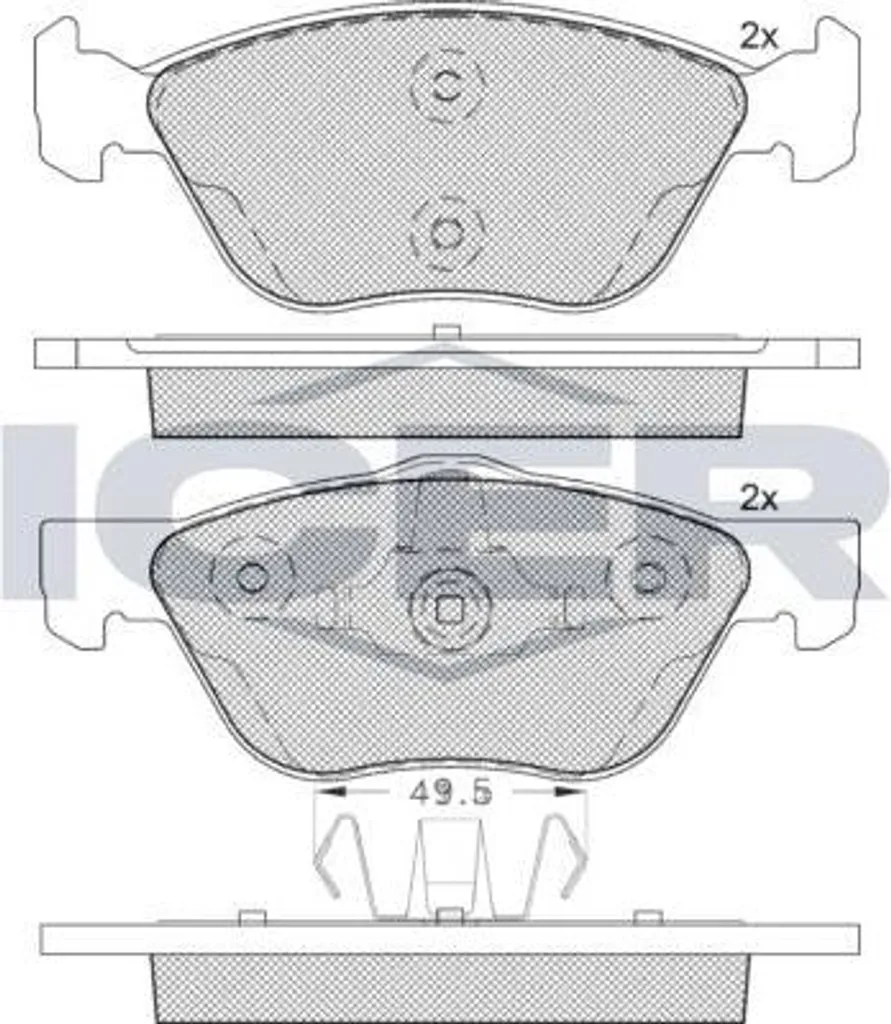 Plaquettes de frein ICER 181125-203 OE 7087744 pour Strada et Linea