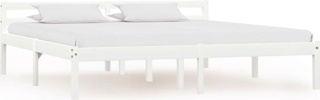 vidaXL Massivholzbett Weiß Kiefer 180x200 cm - Bettgestell - Bettgestelle - Bettrahmen - Bett