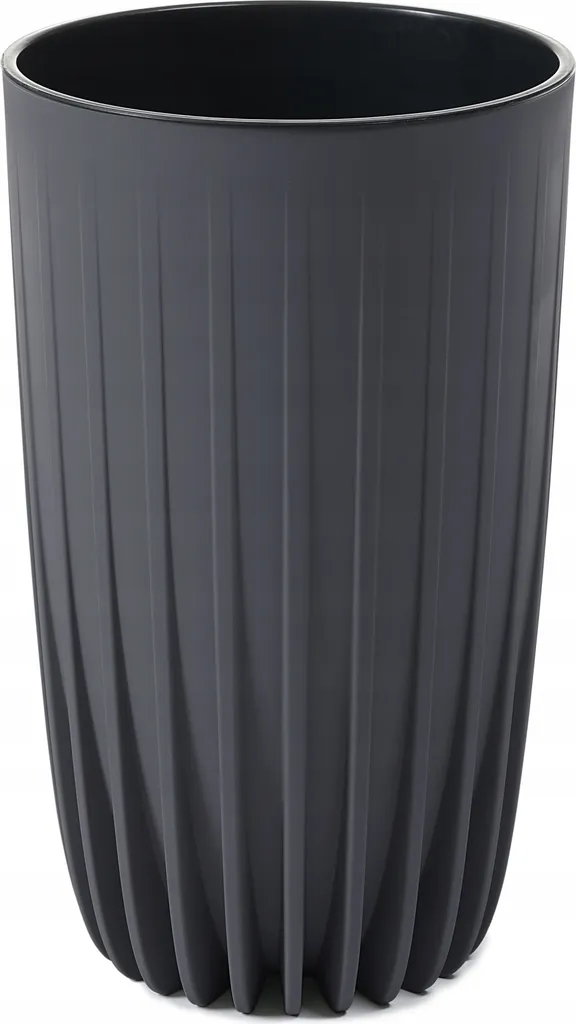 Pot haut strié anthracite 25xh42 cm résistant au gel et aux UV ECO