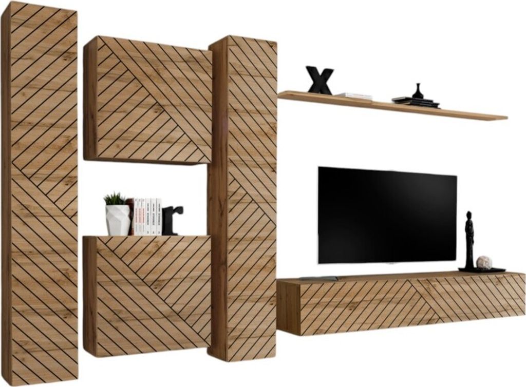 Meublorama AM-SWITCH 6-WTL SW 6*6C/116KG, 1 Regale, 5 Tür(en), Braun, Mitteldichte Faserplatte (MDF), 400 mm, 3300 mm