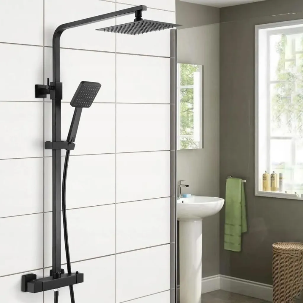 Set Doccia Nero Opaco Completo | Miscelatore Alta Pressione e Soffione - 4