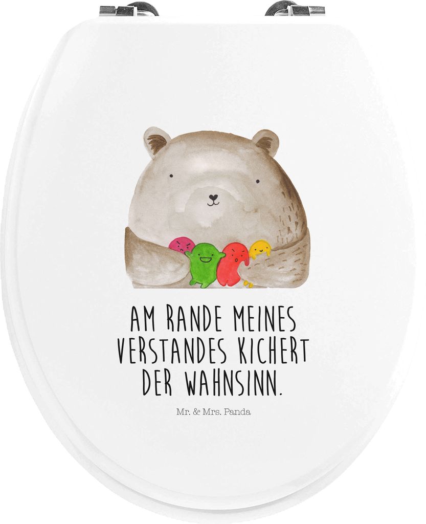 Mr. & Mrs. Panda WC Brille Bär Gefühl - Weiß - Geschenk, Toilettendeckel, mdf toilettensitz, Wahnsinn, Durchgedreht, Verrückt, Klodeckel, WC-Si...