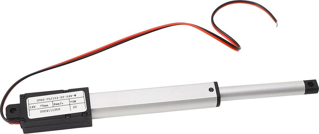 Elektrischer Mini-Linearantrieb, 75 mm Hub, 70 N DC24 V, 8 mm/s für Haushaltsgeräte, Automobilindustrie
