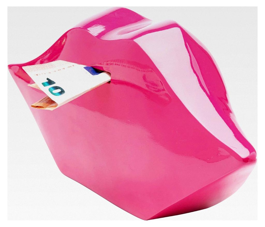 Spardose Lippenform, Pink, 13cm Höhe, Sparschwein
