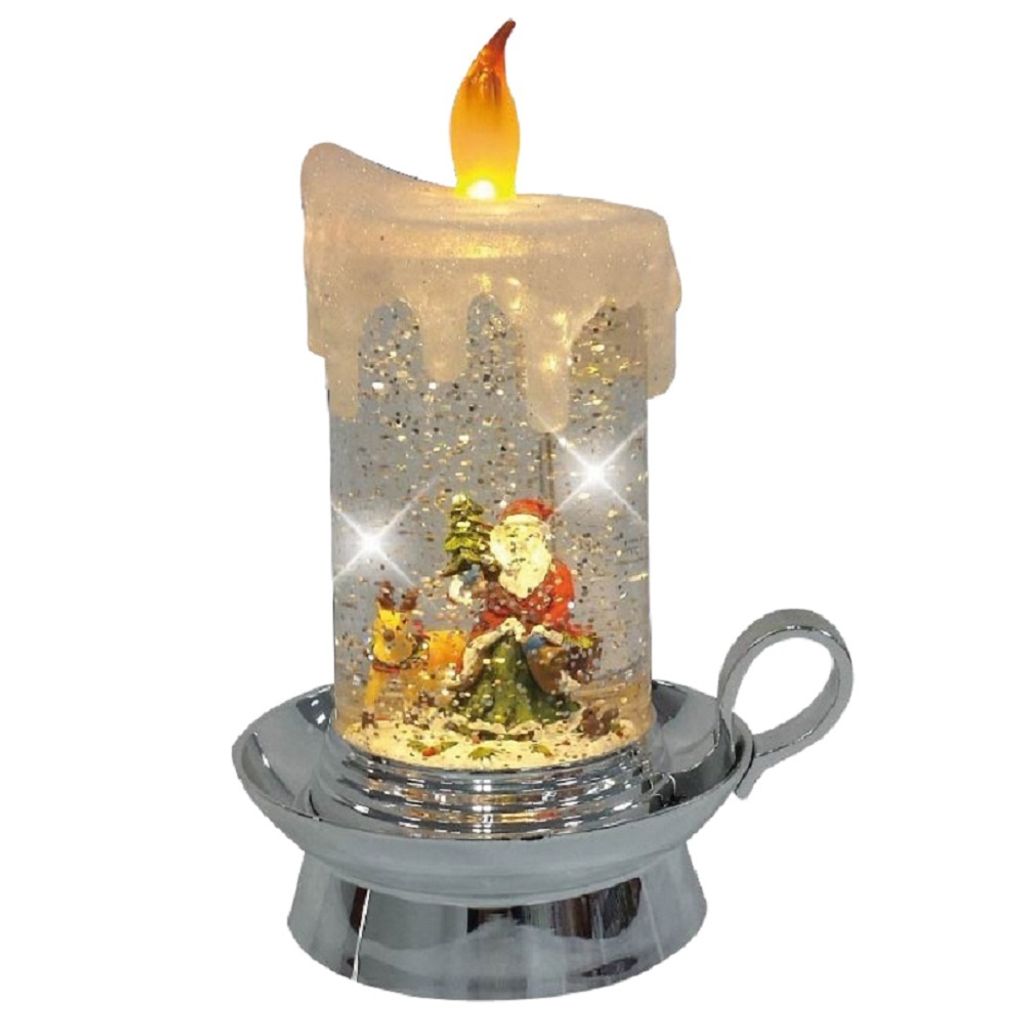 LED Kerze wassergefüllt Weihnachtsmann 19,5x13,5x11,5cm Produktbild 