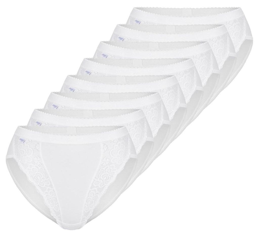 sloggi 8er Pack Chic Tai Slip Femininer Stil mit Spitzenakzenten, Perfekte Passform, Atmungsaktives Material