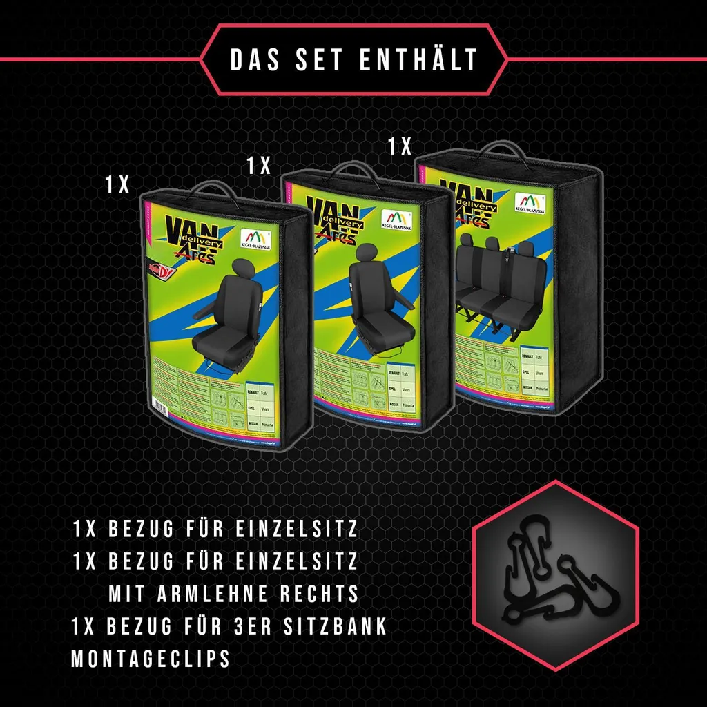 Copri Sedili Auto per Mercedes Vito II 2003-2014 - Protezione 5 Posti - 8