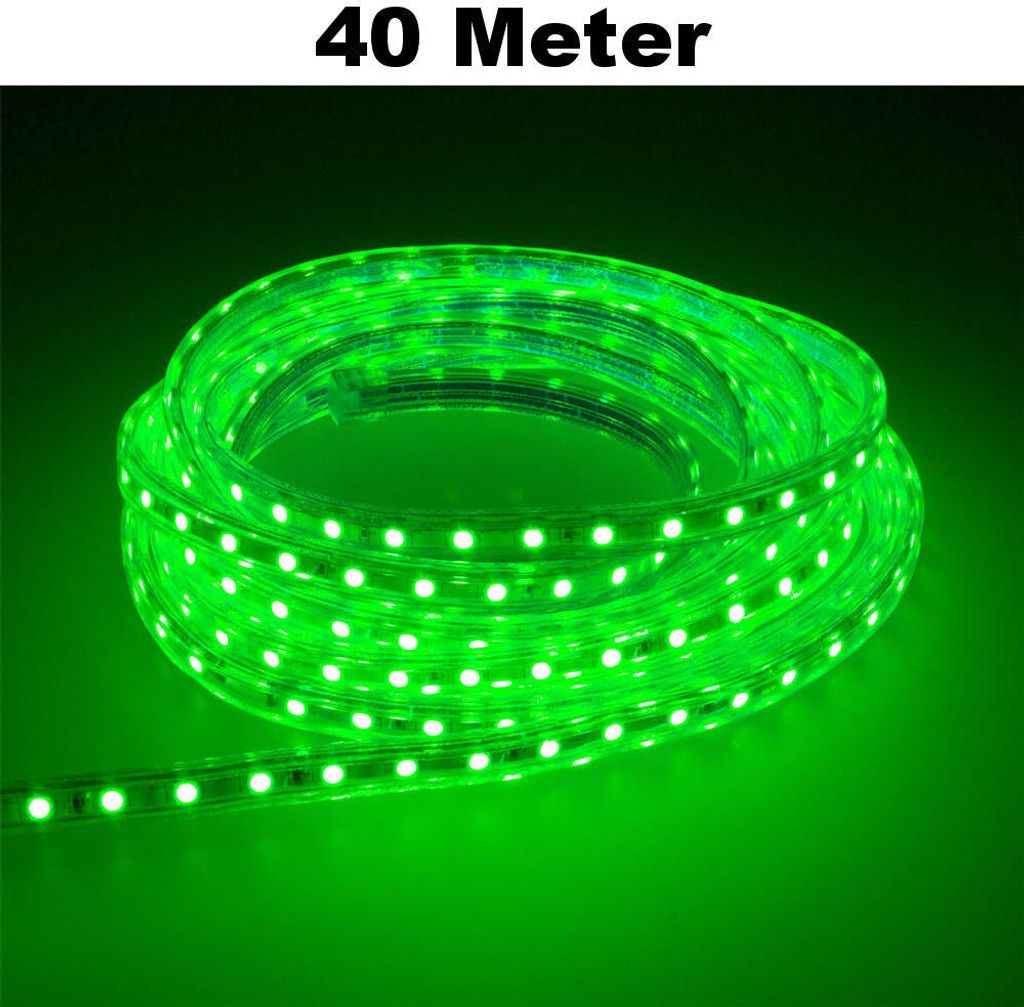 Leuchtstreifen SMD2835 60 LED/Meter LED Strip Stripe Lichtleiste Lichterkette Lichtband Lichtstreifen Band Grün 40 Meter Länge Komplett Set