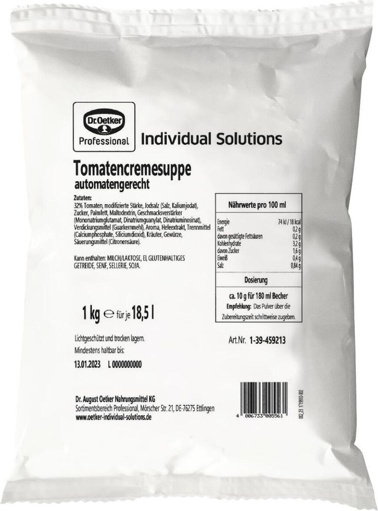 Dr. Oetker Tomatencremesuppe Automatensuppe 1kg