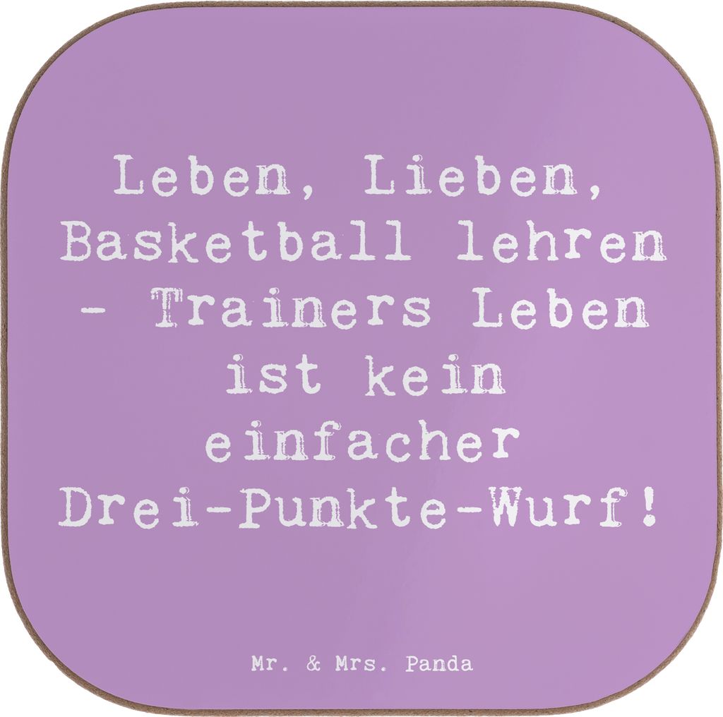 Mr. & Mrs. Panda Holzuntersetzer Spruch Basketballtrainer Lebensweisheit - Lavendeltraum - Geschenk, Basketballspiele, Basketballcoach, Trainingspl...