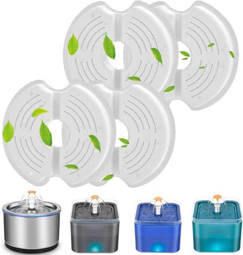 Kattenfontein Reservefilter - Rund - 25 l Stahl - 2 l - Aktivkohlefilter (8 Stücke)