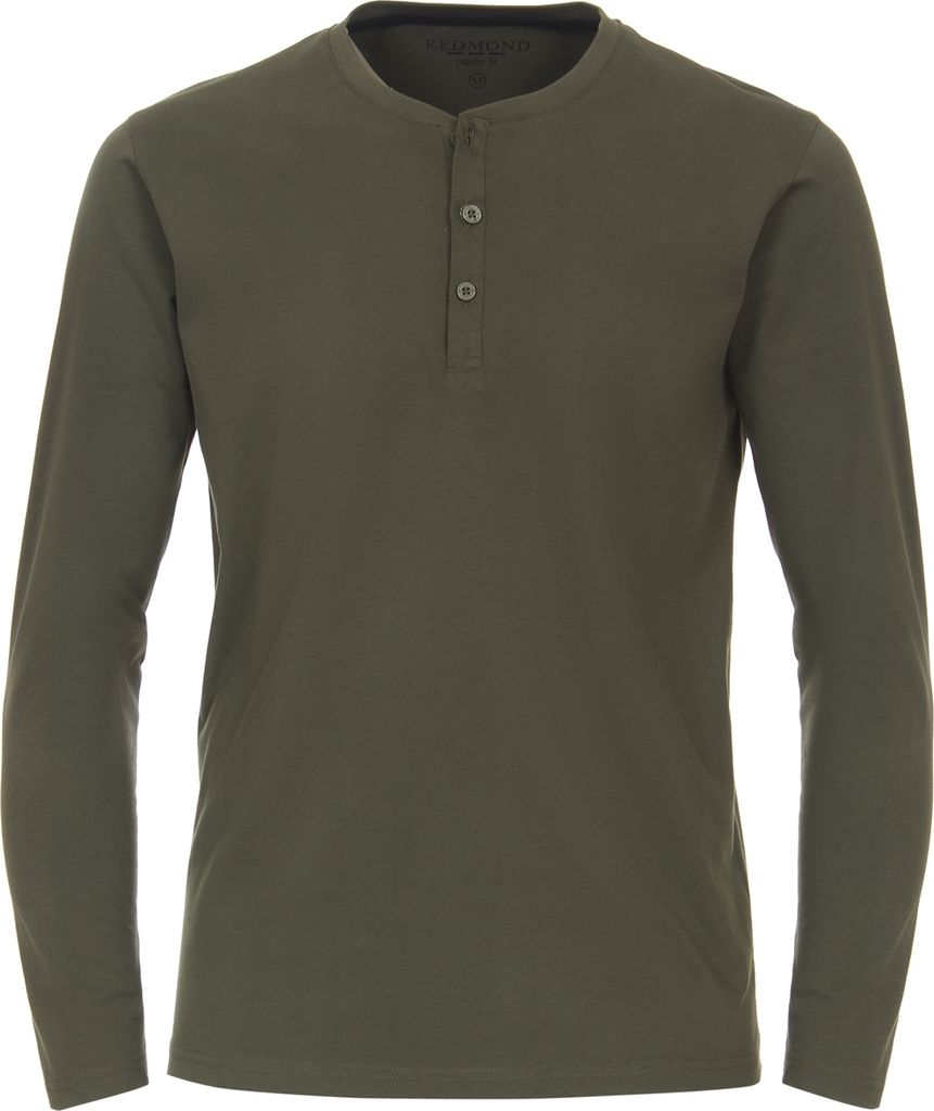 REDMOND Übergrößen Langarm-Henley-Shirt Dunkelgrün 6XL Produktbild 
