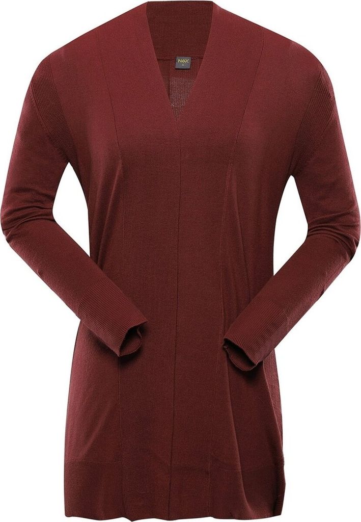 Pullover für Damen in Rot, gefertigt aus einem Materialmix Produktbild 