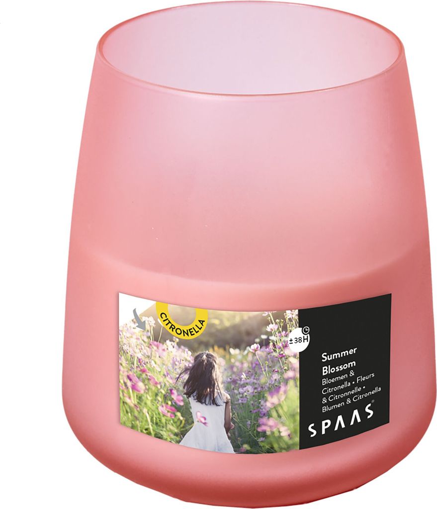 Citronella Kerze SPAAS© 38H Duftkerze SOFT GLOW für Garten Outdoor - verjagt Insekten Summer Blossom (Hawaiiblüte)