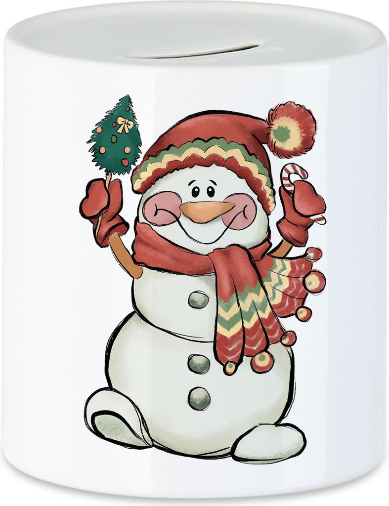 Schneemann Spardose Geschenkidee Schneemann-Bauer Süßes Motiv für Weihnachten für Kinder Familie