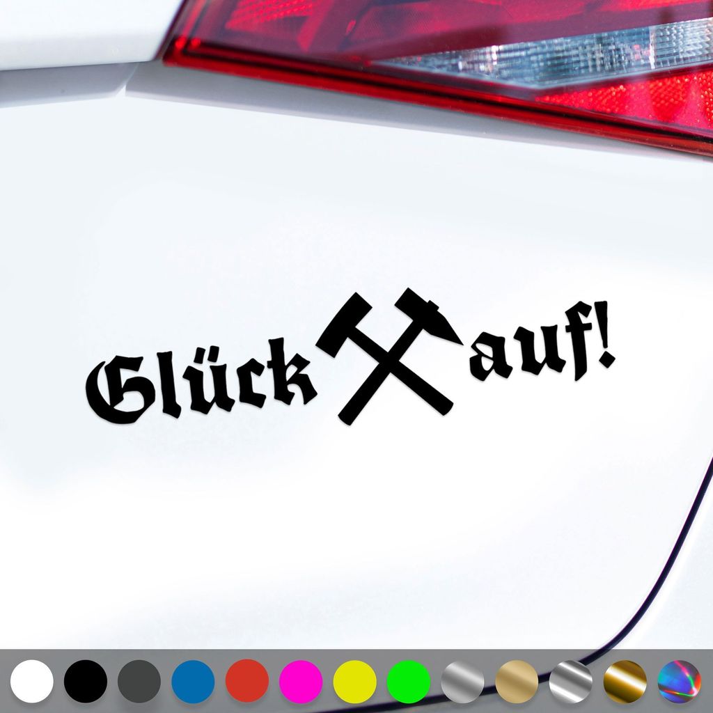 PantherPixel Glück Auf Aufkleber Steiger Lore Schlägel Und Eisen Sticker Auto Geschenkidee Farbe Schwarz