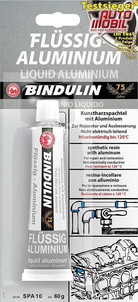 Flüssig Aluminium Kunstharz - Spachtel 60g von Bindulin Produktbild 