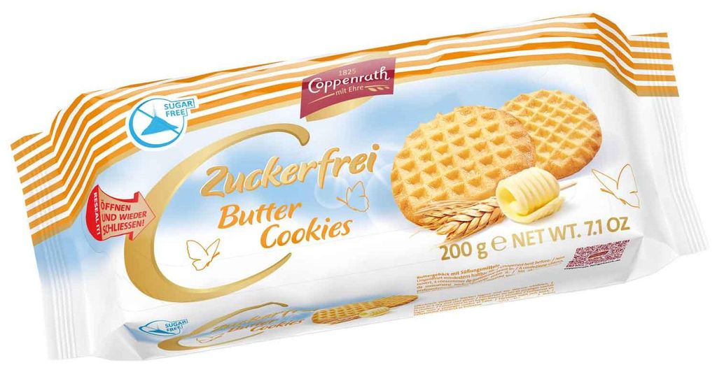 Coppenrath Zuckerfrei Butter Cookies 200g Produktbild 