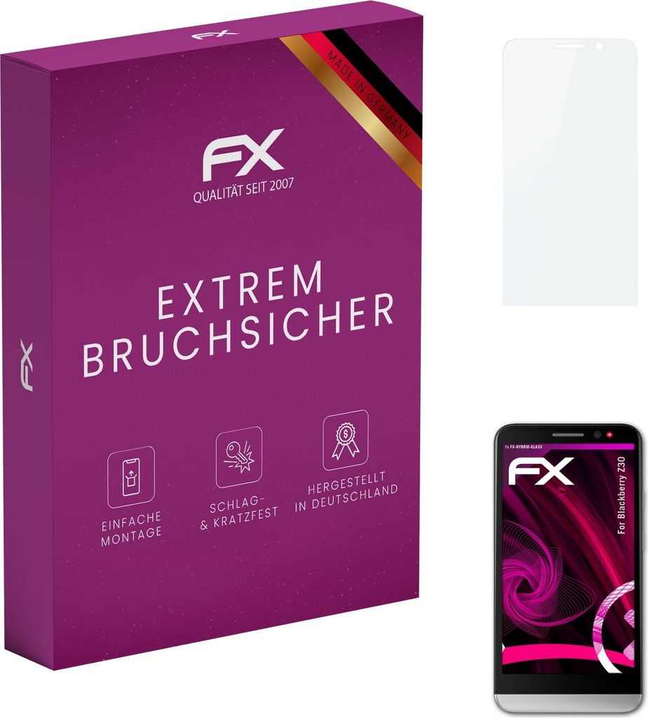 atFoliX FX-Hybrid-Glass Displayfolie kompatibel mit Blackberry Z30 Glasfolie