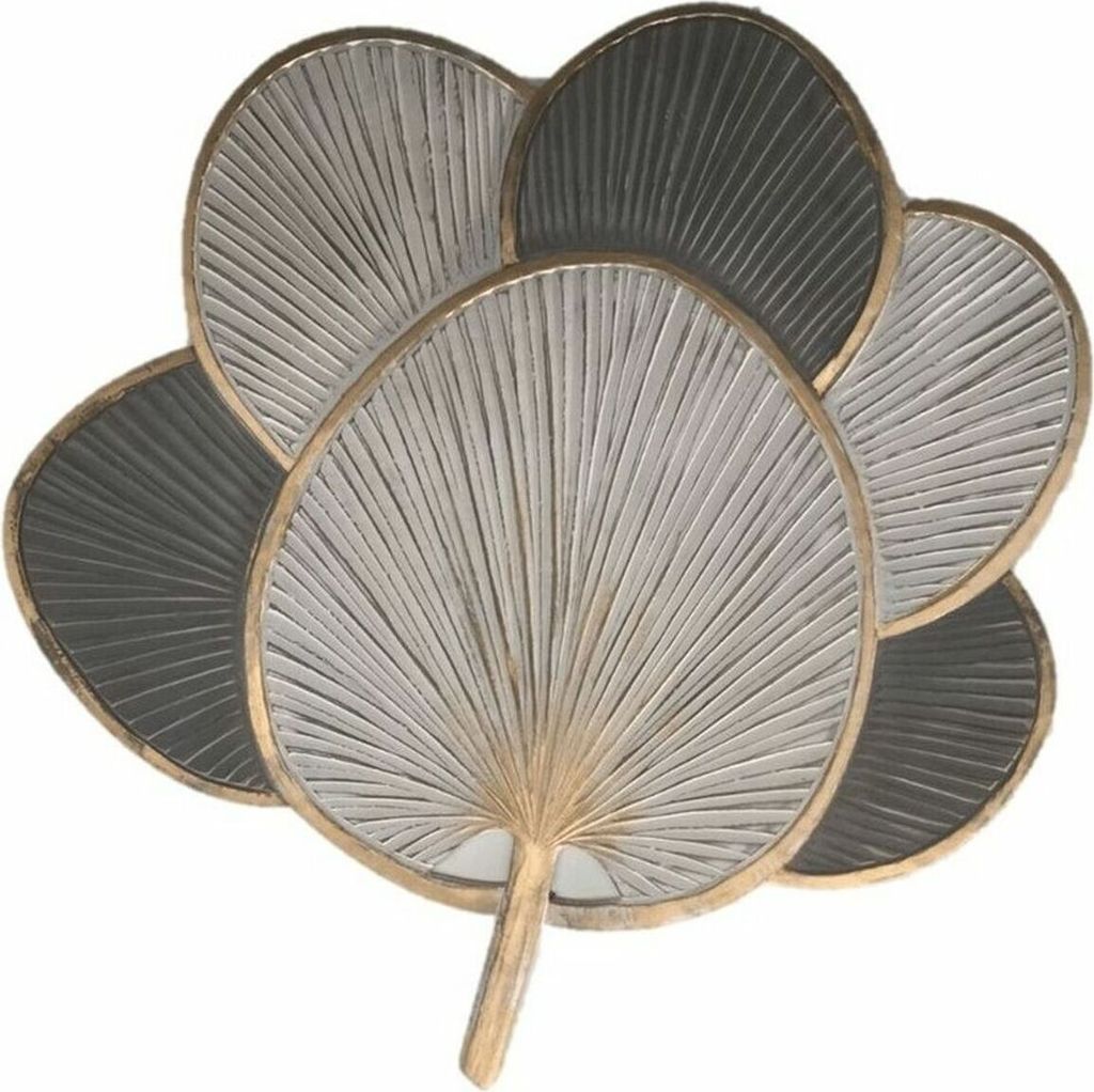 Wanddekoration DKD Home Decor Weiß Grau Gold 121 x 2 x 121 cm (2 Stück)