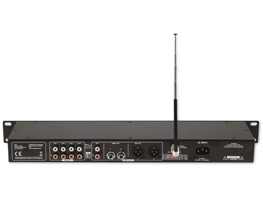 Préampli Rackable Omnitronic EP-220PR Lecteur USB SD et Tuner FM Intégré - 3