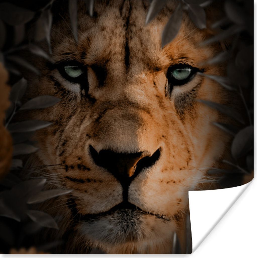 MuchoWow Poster Tiere - Löwe - Natur 100x100 cm - Babyzimmer