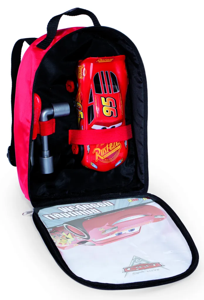 Sac à dos Smoby Cars 360145 : rangez et réparez votre Flash McQueen facilement