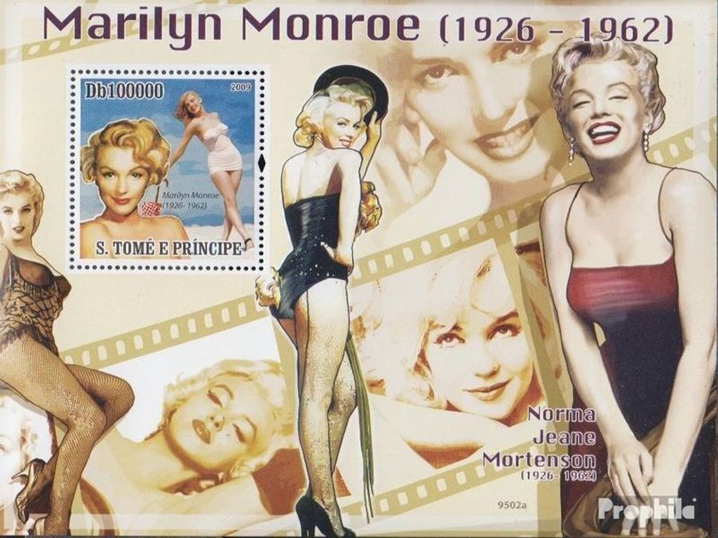 Briefmarken Sao Tome e Principe 2009 Mi Block728 (kompl.Ausg.) postfrisch Marilyn Monroe